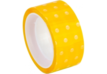 Лента клейкая канцелярская декоративная 18 мм x 10 м Optima, Dots желтый O45373 (8)