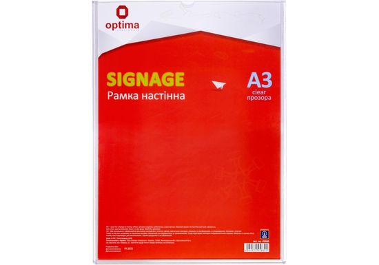 Настінна інформаційна рамка А3, прозора O45660 Optima Настінна інформаційна рамка А3, прозора O45660 Optima