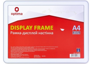 Настінна рамка-дисплей А4, розмір вкладишу 29,7х21 см O45668 Optima