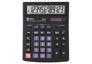 Калькулятор 12-ти разрядный, 20х15, 4х3, 6 см O75525 Optima
