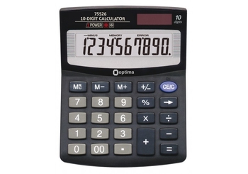 Калькулятор 10-ти разрядный, 12,5х10х2,7 см. O75526 Optima
