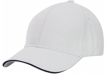 Кепка взрослая 6-ти панельная, белая WIMBLEDON O98603-14 Optima