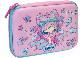Пенал з органайзером, 20,5х14,5х2,5 см QT-5630-Pink Cool for School
