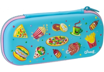 Пенал на 1 відділення, на блискавці, з органайзером QT-5670-Blue Cool for School