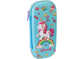 Пенал на 1 відділення, на блискавці, з органайзером QT-5770-Blue Cool for School