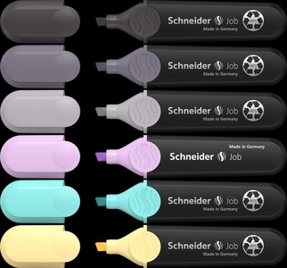 Набір текстових маркерів, 6 кольорів JOB PASTEL S115099 Schneider