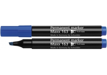 Маркер перманентный (спиртовой) SCHNEIDER MAXX 163 1-4 мм, синий S116303 (10)