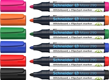 Набір маркерів для фліпчарту та дошки, 6 кольорів Maxx 290 S129096 Schneider