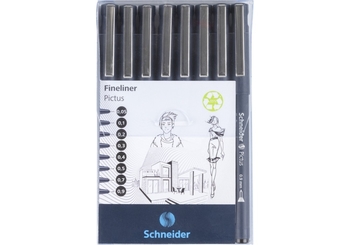 Набір лайнерів для креслення та малювання SCHNEIDER PICTUS 8 шт, чорний S197598 (1)