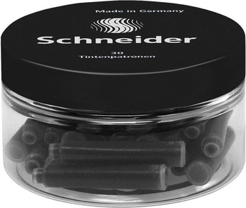Патрон чорнильний до перової ручки, чорний, 30 шт в упаковці S6701 Schneider