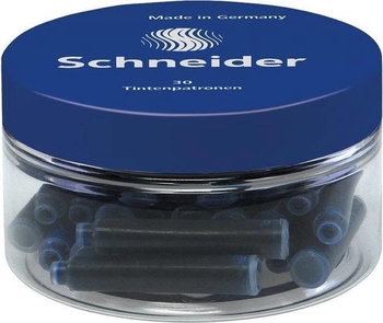Патрон чорнильний до перової ручки, синій, 30 шт в упаковці S6703 Schneider