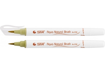 Маркер-пензлик акварельний STA 3700 AQUA NATURAL BRUSH 3700, оливково жовтий STA3700-55 (1)