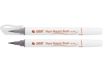 Маркер-пензлик акварельний STA 3700 AQUA NATURAL BRUSH 3700, глибокий сірий STA3700-71 (1)