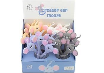 Ручка шариковая Greater ear mouse, гелевая синяя. 4 дизайна ассорти в цветном дисплее. Z19173 (32)