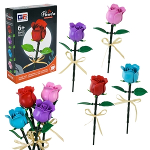 Конструктор, 50 деталей, мікс 4 види, в коробці 18,5х12,7х4 см Flowers 123-979/982