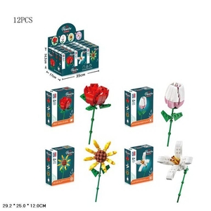 Конструктор, 44-70 деталей, мікс 4 види, в коробці Flowers 123-685/686/687/688