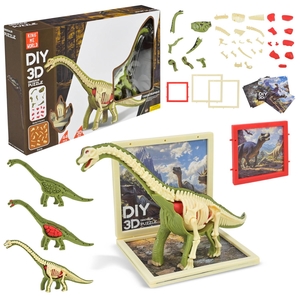 Конструктор 3D, 44 детали, с подставкой, в коробке 32х5х20 см Анатомия животных. Динозавр 310B-3