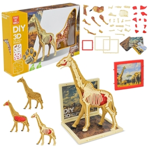 Конструктор 3D, 45 деталей, с подставкой, в коробке 32х5х20 см Анатомия животных. Жираф 310B-10