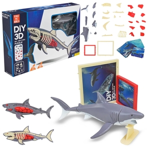 Конструктор 3D, 39 деталей, с подставкой, в коробке 32х5х20 см Анатомия животных. Акула 310B-16