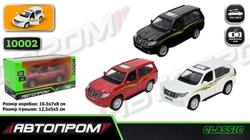 Машинка металлическая 1:32, микс 3 вида, в коробке 16,5х7х8 см Toyota Land Cruiser Prado 10002 АвтоПром