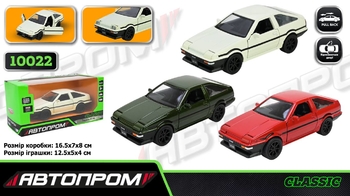 Машинка металлическая 1:32, микс 3 вида, в коробке 16,5х7х8 см Toyota AE86 10022 АвтоПром