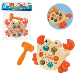 Игрушка-стукалка, размер 21х6х16 см, в пакете 25х6х24,5 см Крабик PL-725-34 Грайся та навчайся