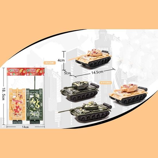 Іграшковий танк, мікс 4 види, 2 шт в пакеті 18,5х14 см 399-358G Іграшковий танк, мікс 4 види, 2 шт в пакеті 18,5х14 см 399-358G