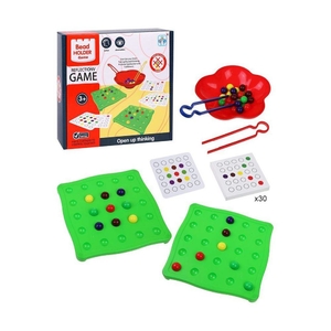Настольная игра: игровое поле, пинцет, шарики, 30 карт с заданиями, в коробке 22х7х21 см Зажимай бусинки 116