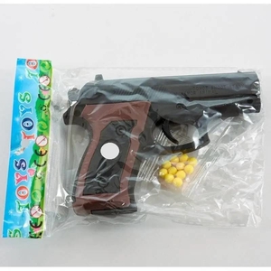 Игрушечный пистолет, с лазерным прицелом и пулями, на батарейке, в пакете 15х10х3 см 757-1