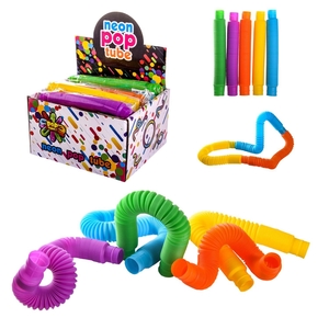 Антистресс игрушка, 2,9х21 см, микс 6 видов Neon Pop tube AN1486