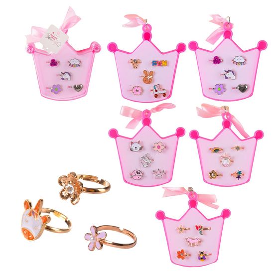 Кольцо детское, 5 шт в наборе, микс Корона Beauty star B4307 Кольцо детское, 5 шт в наборе, микс Корона Beauty star B4307
