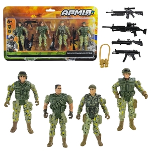 Игрушечный военный набор: 4 солдатика, оружие, аксессуары, на планшетке 33х3х19,5 см ЗСУ BL2320