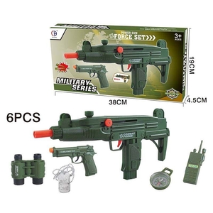 Игрушечный военный набор: оружие, рация, жетон, компас, в коробке 38х4,5х19 см CH555A-1