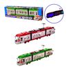 Трамвай на батарейках, микс 2 вида, в коробке 48,5х7,5х13,5 см. K1114