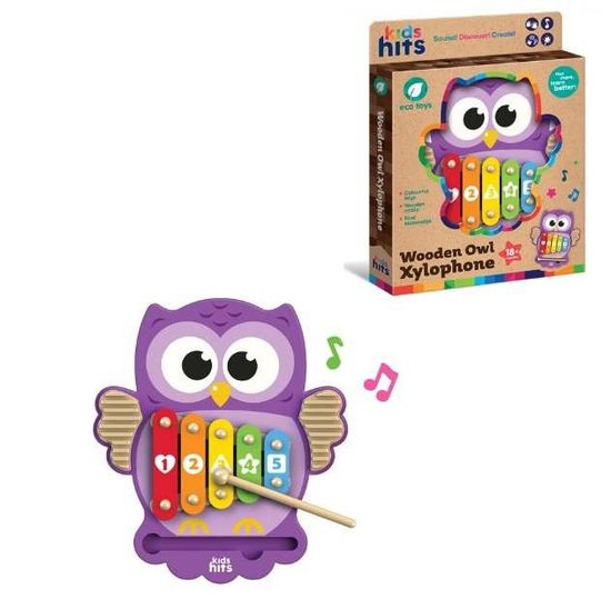 Деревянный ксилофон в коробке 23х30,5х3,4 см Сова KH20/019 Kids hits Деревянный ксилофон в коробке 23х30,5х3,4 см Сова KH20/019 Kids hits
