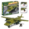 Конструктор IBLOCK Армія, 378 деталей, 2 фігурки, з наліпками, Літак в коробці 37,5*25,5*6 см PL-921-433