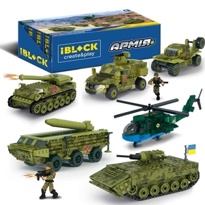 Конструктор IBLOCK Армия, 178-349 деталей, микс 4 вида, в коробке PL-921-489