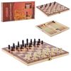 Деревянные шахматы 3в1, в коробке 24х12,5х3 см S2416