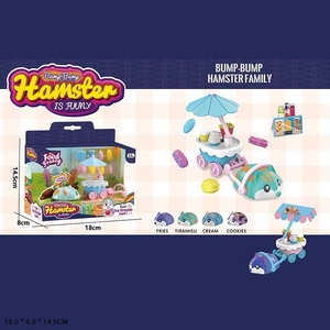 Игрушечный набор, микс 4 вида, на батарейке, в коробке 18х8х14,5 см Хомячок на пикнике Y005-A