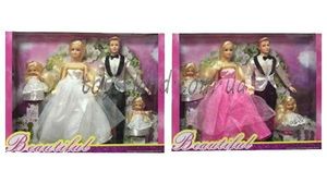 Кукла типа Барби, Семья, 2 вида, с Кеном, двумя дочерьми, в коробке 41*32*5.5 cм