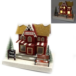 Новогодний декоративный 3D домик с LED подсветкой Bakery 16.5х12.5х12.0 см Josef Otten KP-F-0003