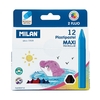 Карандаши восковые, 12 цветов (10 обычных + 2 неоновых) Plastipastel 022XT12 754066 Milan