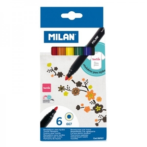 Текстильные фломастеры, 6 цветов 06P6T 738666 Milan