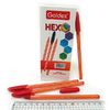 Ручка масляная красная 0.6 мм HEXO Goldex 1101-RD