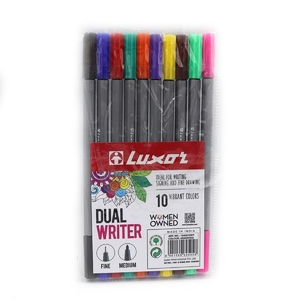 Набір лінерів + фломастерів, 10 кольорів Dual Writer 15400/10wt 754472 Luxor