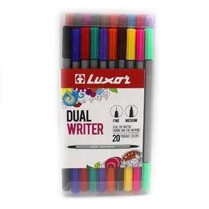 Набір лінерів + фломастерів, 20 кольорів Dual Writer 15400/20ACT 754473 Luxor