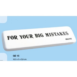 Ластик для карандаша прямоугольный, белого цвета For your big mistakes Размер 16.5х5.0х0.9 см TM FACTIS GNEGE15 (15)