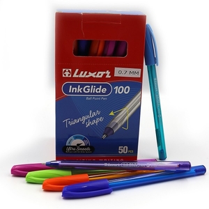 Ручка шариковая синяя 0.7 мм с треугольным корусом, микс IncGlide ICY 16700 Luxor