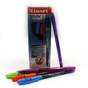 Ручка масляна чорна 0.7 мм, мікс Spark-II 31070 Luxor