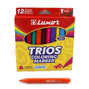 Фломастери, 12 кольорів, на водній основі Trios 36100 754471 Luxor